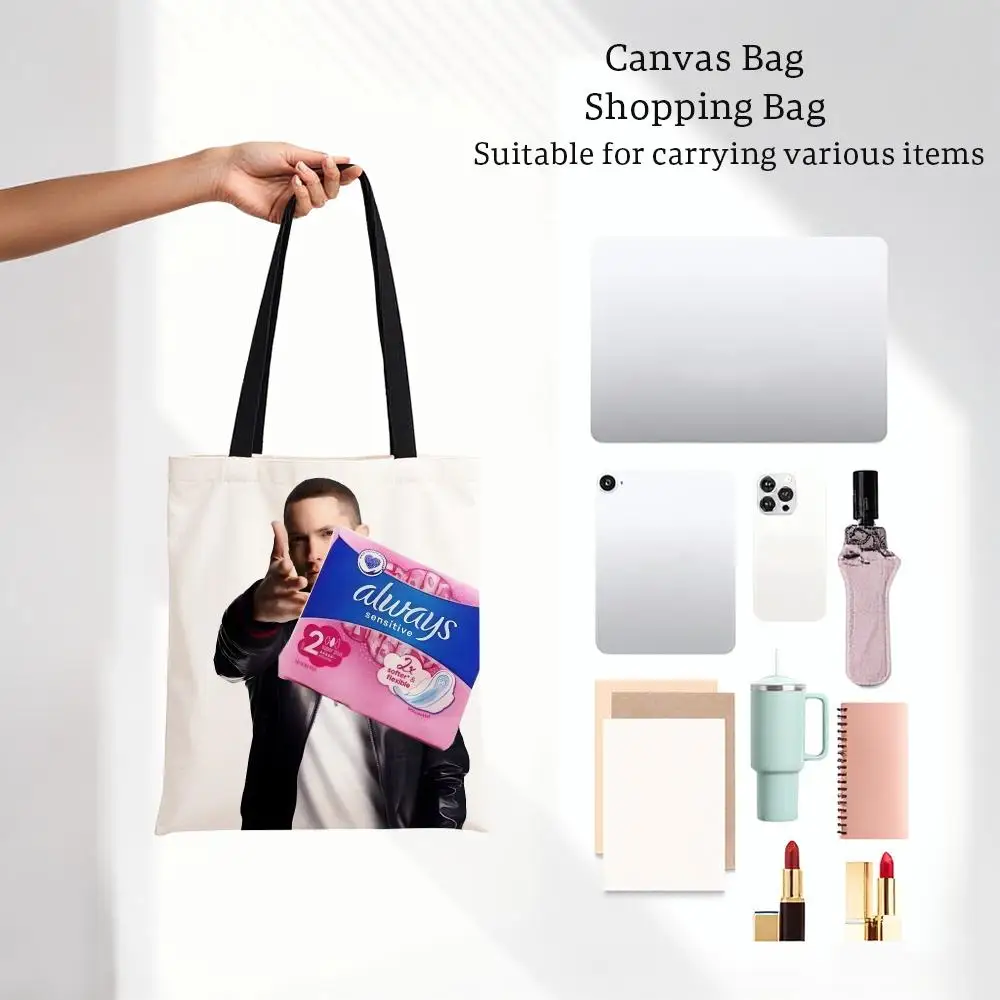 Celebrity Meme Eminem Meme Storage Bags Lightweight Printed Canvas Bag Portable Daily Shopping Shoulder Bag