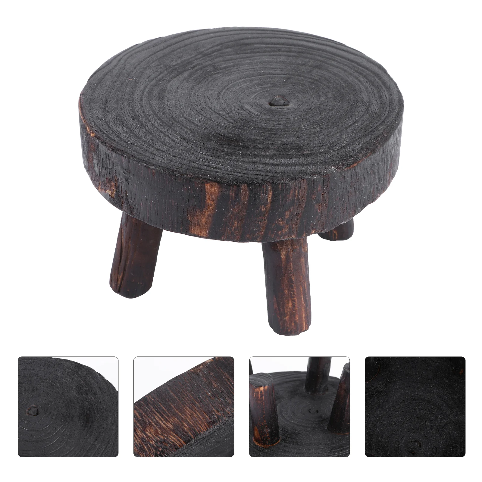 

Shower Stool Shelf Child Black Table Decor Standing Easels for Display Wooden Decorative