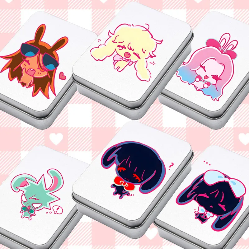 Caja de hierro para almacenamiento de escenario alienígena, joyería de dibujos animados de música Cp, pinzas para el pelo, anillo Kawaii versión Q, figura de caramelo LUKA HYUNA IVAN, caja de Cosplay