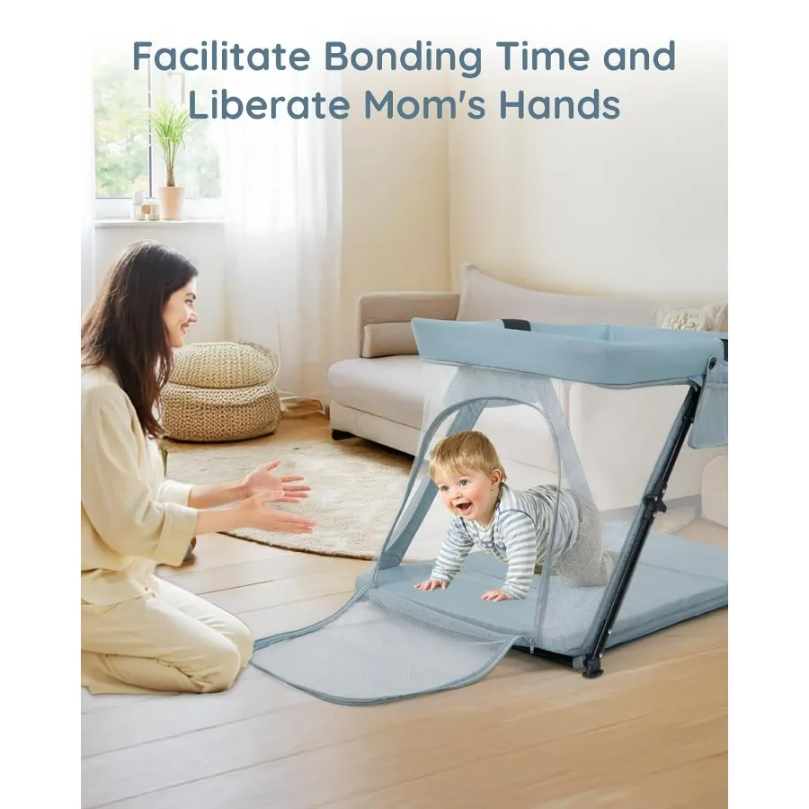 Culla da viaggio 2in1 Culla portatile con zaino per genitori OntheGo Box per bambini leggero e pieghevole con spesso e confortevole M