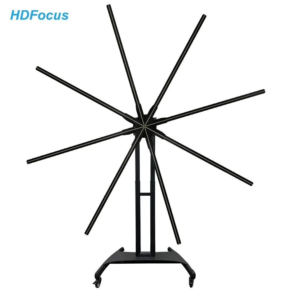 180cm Big Size WIfi APP Control Splice Holograma Wall 4K Christmas 3D Hologram Display Projector Fan