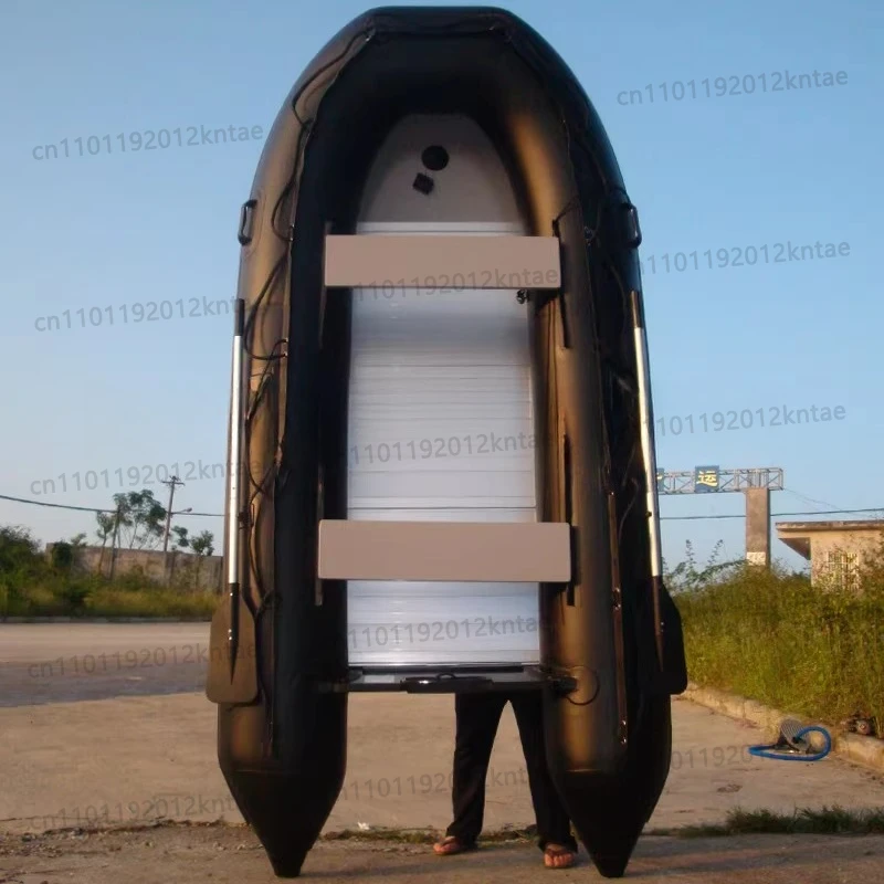 Inflatable boat - heavy-duty hard bottom fishing boat, inflatable dinghy, lure kayak, flood control rescue speedboat