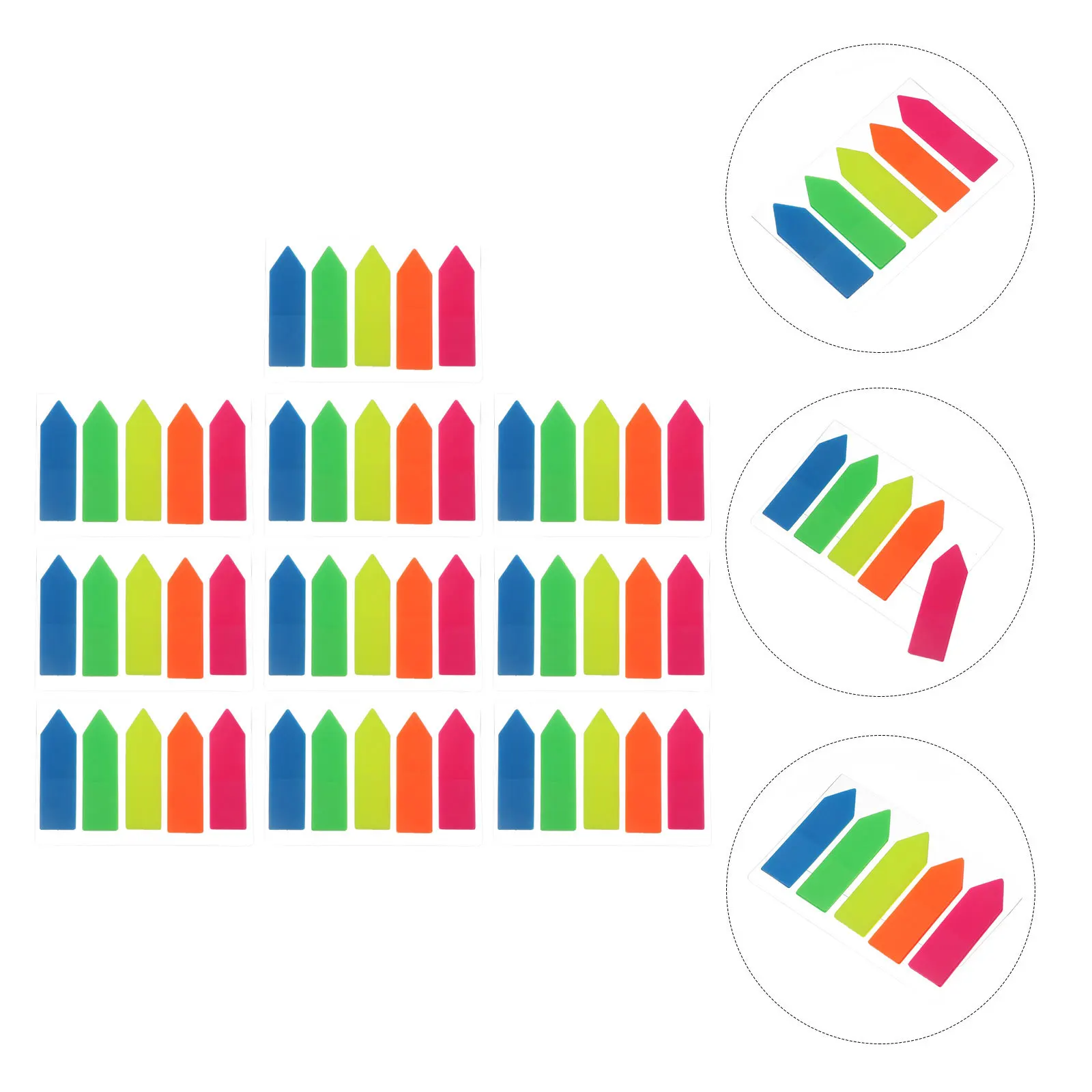 

10Sets Colorful Sticky Memo Pads Self-Adhesive Notes Index Stickers for Books Reports Diary Journal Office Supplies Reminder