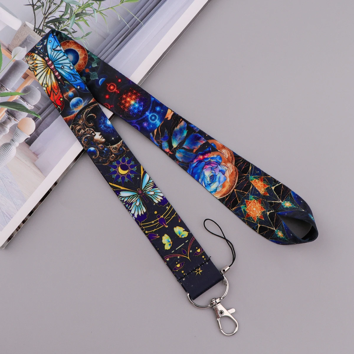 Dragon Black Kitten Pattern Neck Strap Lanyard Key Chain ID Card Cell Phone Strap USB Badge Holder Rope Decorations