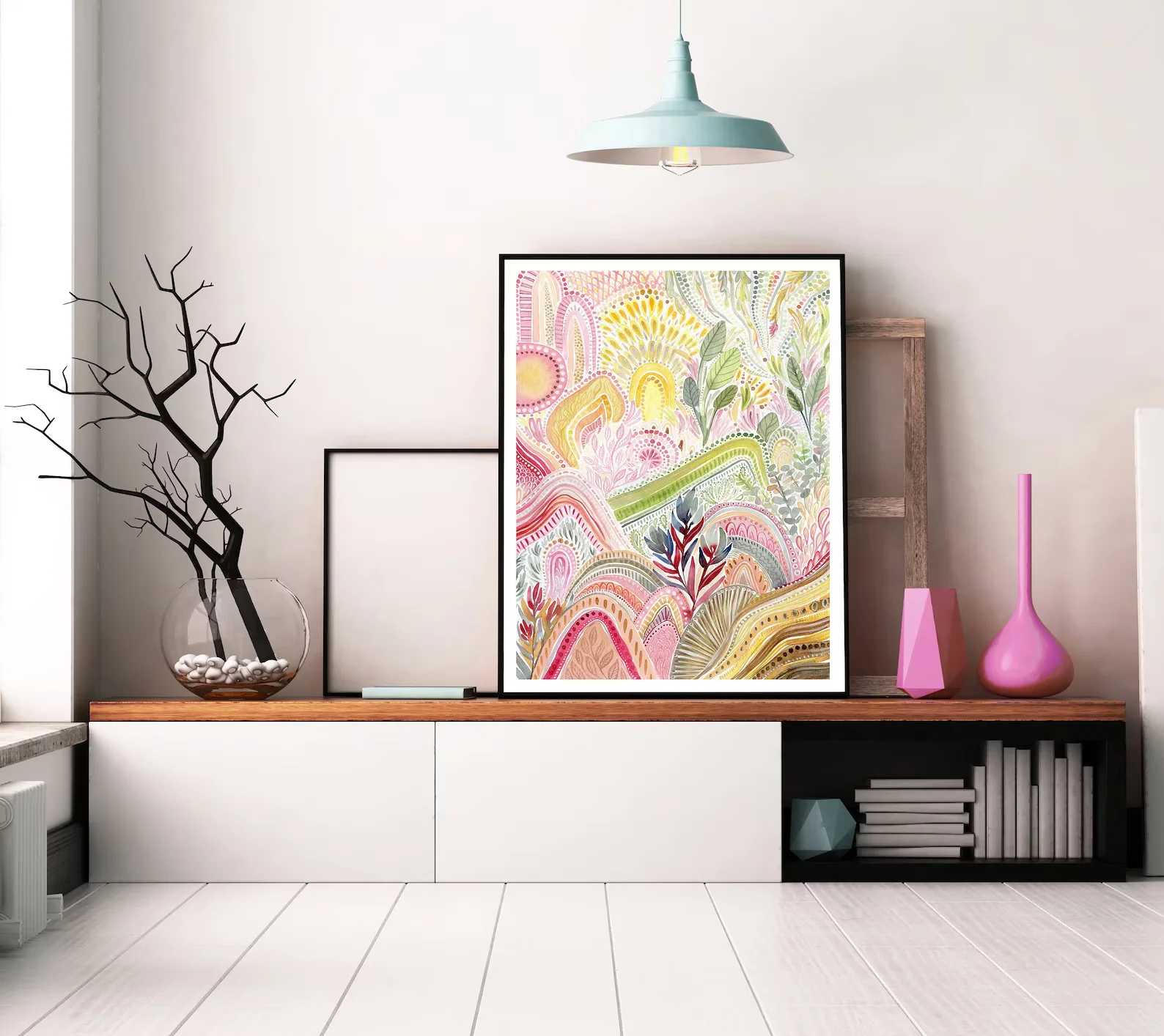 Abstract Rainbow Mountains Art Print,Canvas Wall Print， High‑Grade Home Decoration Artwork for Bedroom, Living Room, Office & In