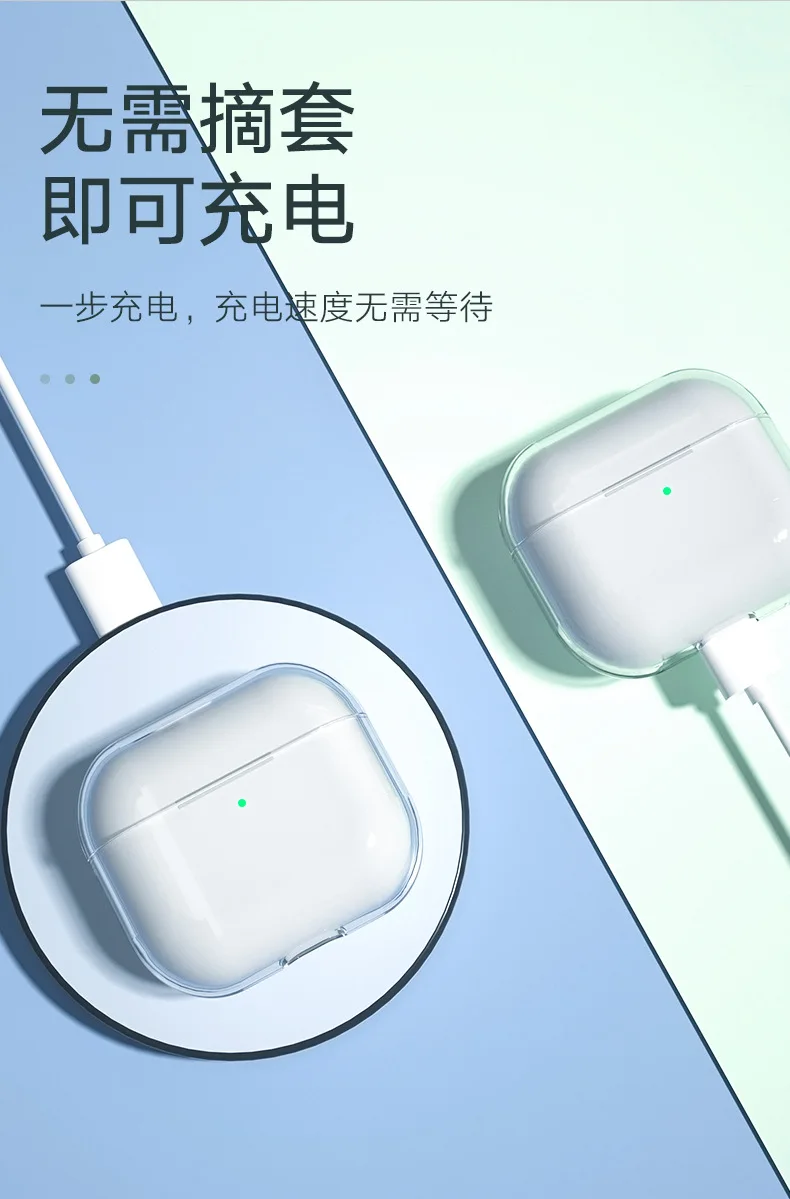 For Apple AirPods 3 Crystal Headphone Case AirPods1 2 AirPods Pro PC Clear Case 1 Accessories Charging Case