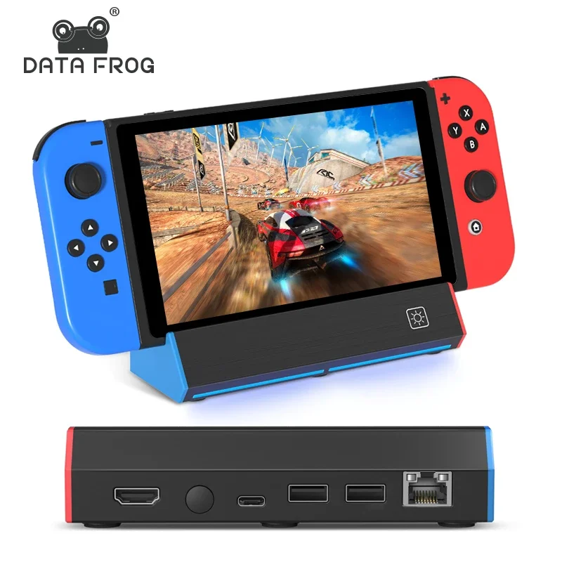 

DATA FROG Switch/OLED TV Dock with LAN Port, 4K HDMI, USB 2.0 & Type-C - Charging Station & Hub