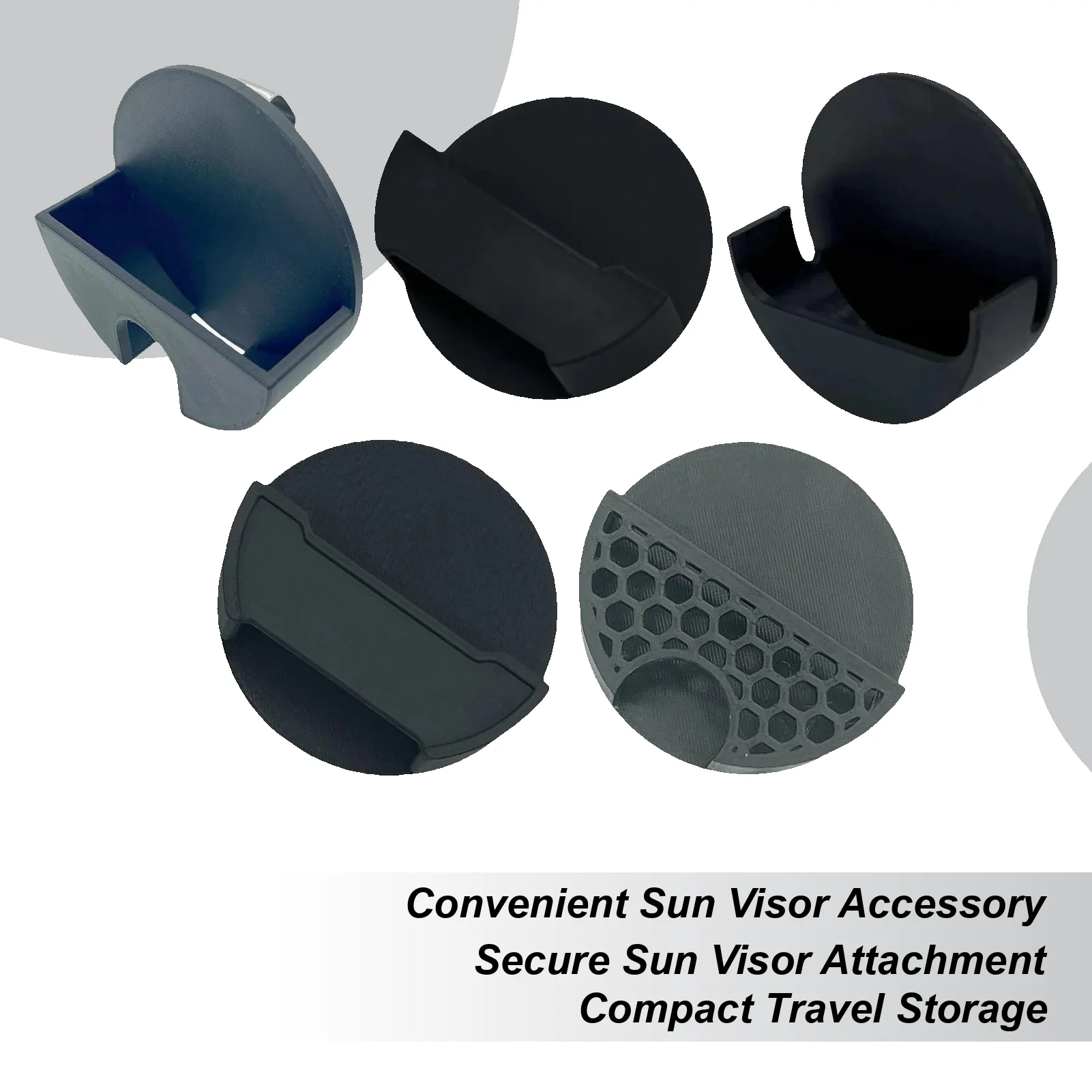 Universal Car Visor Clip Holder, 3D Printed & Non-Slip Grip, Securely Organizes Sunglasses, Cards, Phone, Toll Pass