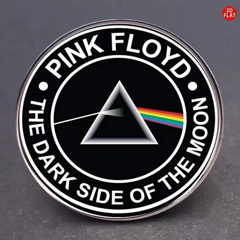 Creative Individuality Triangular Rainbow English Letters Brooches Rock Album Pin Metal Badges DIY Clothing Decoration Accessory