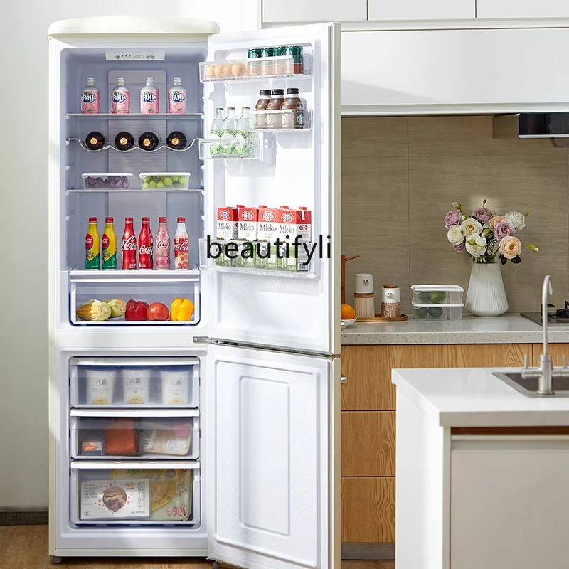 Retro refrigerator air-cooled frost-free frequency conversion first-class energy efficiency household large capacity,