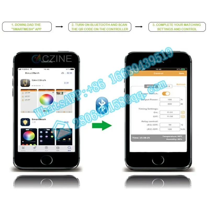 Smart 0-115% Timing Dimming Setting Temperature And Humidity Sensor Connection Intelligent App Control Led Grow Lights