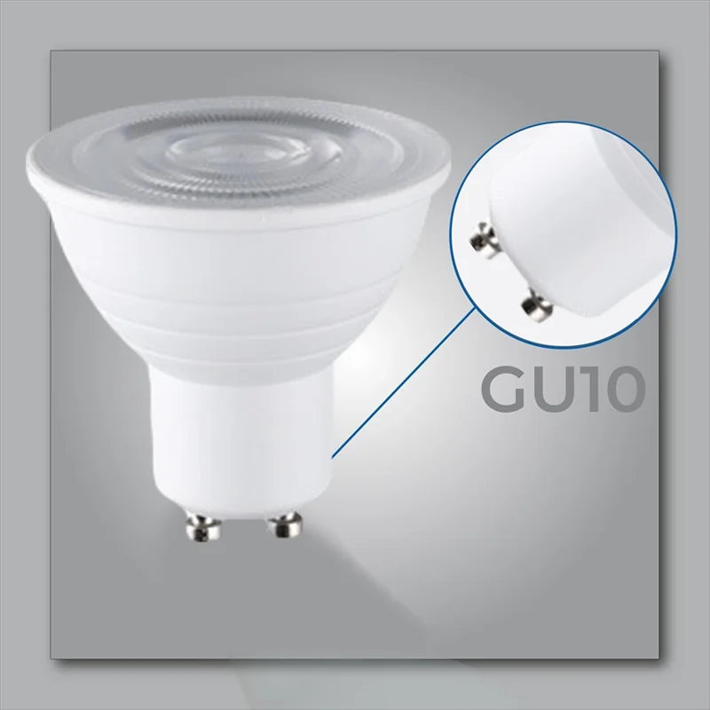 TKOH-10PCS Juego de focos de techo 7W GU10 Base Luz empotrable de ahorro de energía Luz LED Iluminación interior Luz neutra 4000K