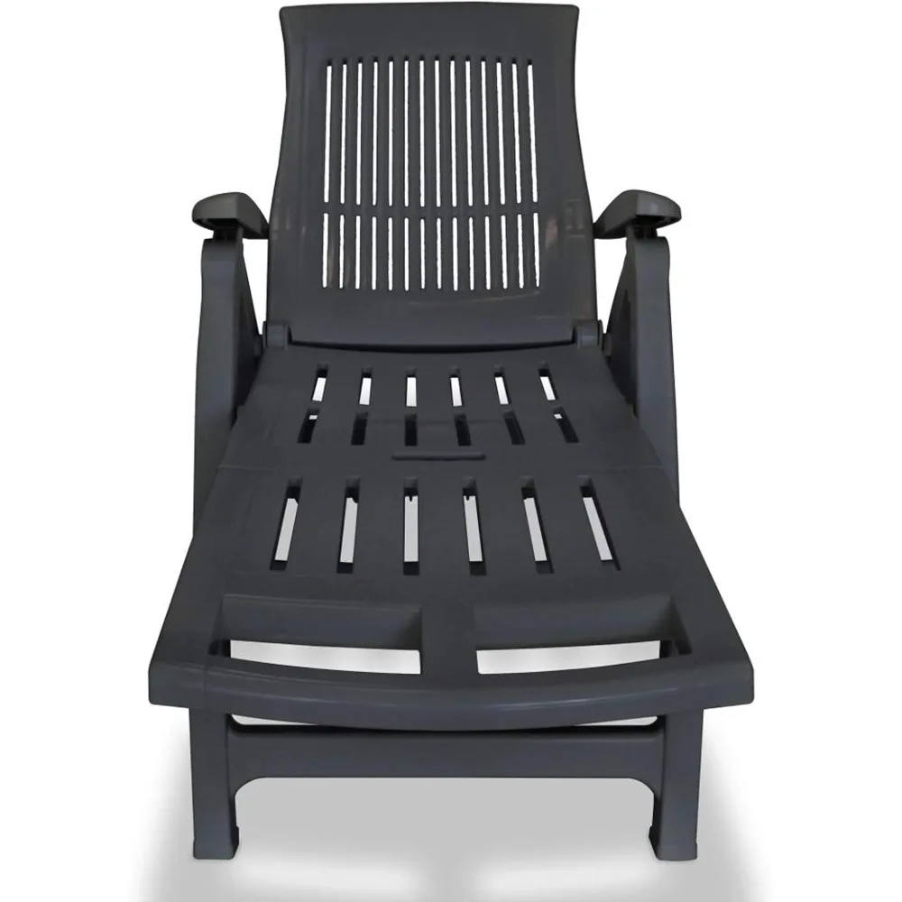 

Foldable Sun Lounger, Adjustable Backrest, Durable Plastic Chaise Lounge Chair for Outdoor Patio, Garden, Poolside Relaxation