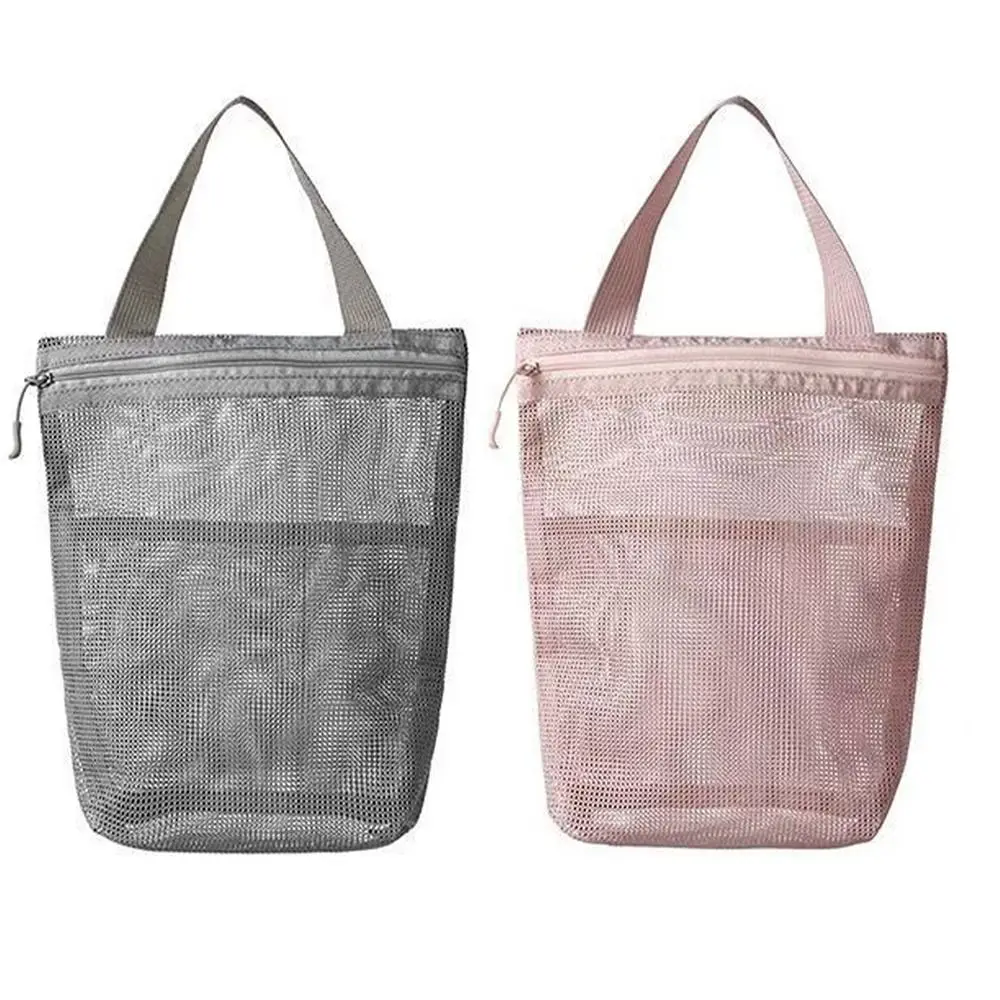 Multipurpose 26x23cm Portable Toiletry Bag Hand-held Mesh Storage Pouch With Zipper Wash Bags for Business Trips Travel
