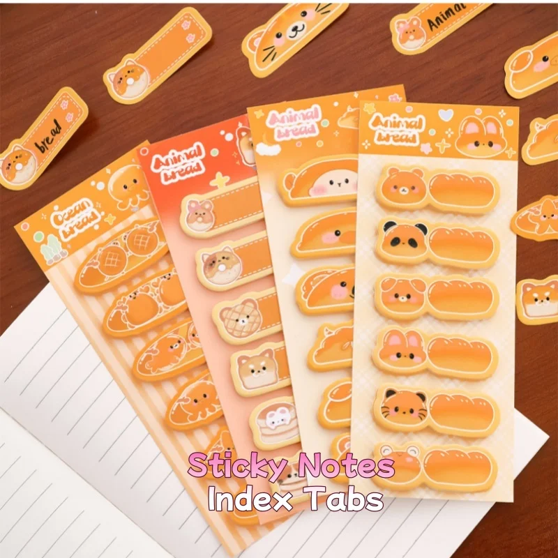 베이킹 음식 스티키 노트 인덱스 탭 페이지 마킹 90매 분류 메모 패드 학습 플래너 학생용 책 액세서리