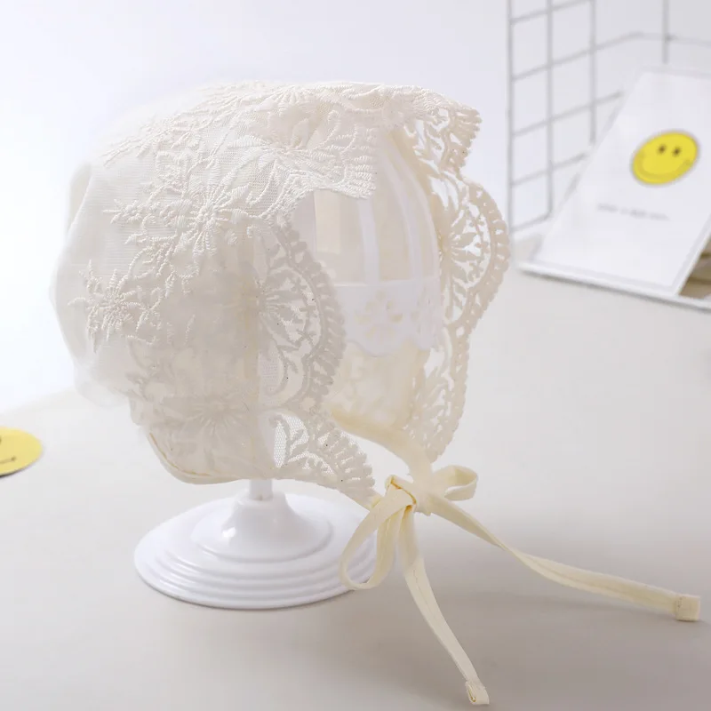 Sombrero de encaje para recién nacidos, gorro de flores para exteriores, gorro de cubo infantil, accesorios de fotografía para niños de 0 a 15M