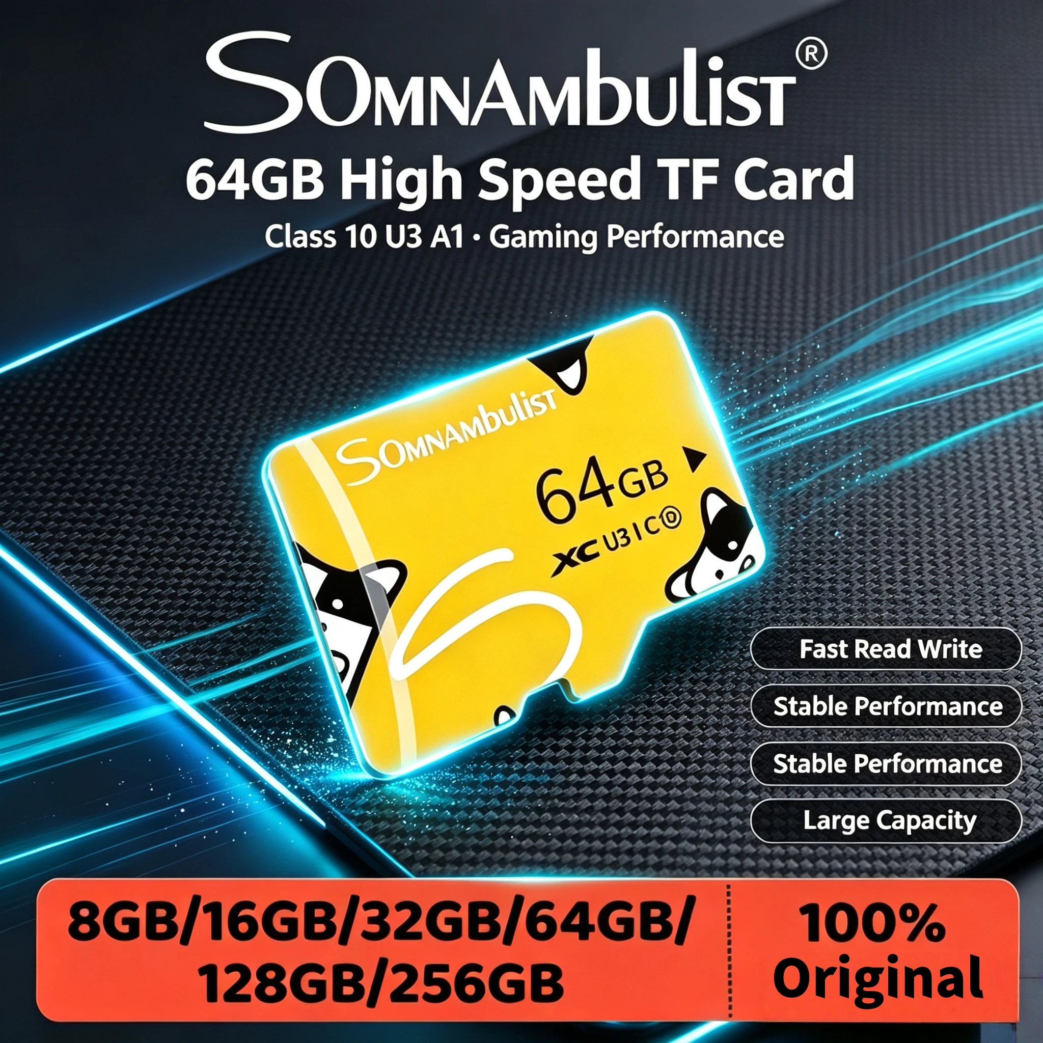 cartao-micro-sd-somnambulist-64gb-c10-u3-a1-80mb-s-leitura-de-alta-velocidade-para-dispositivos-de-gravacao-de-Audio-e-video-de-drones