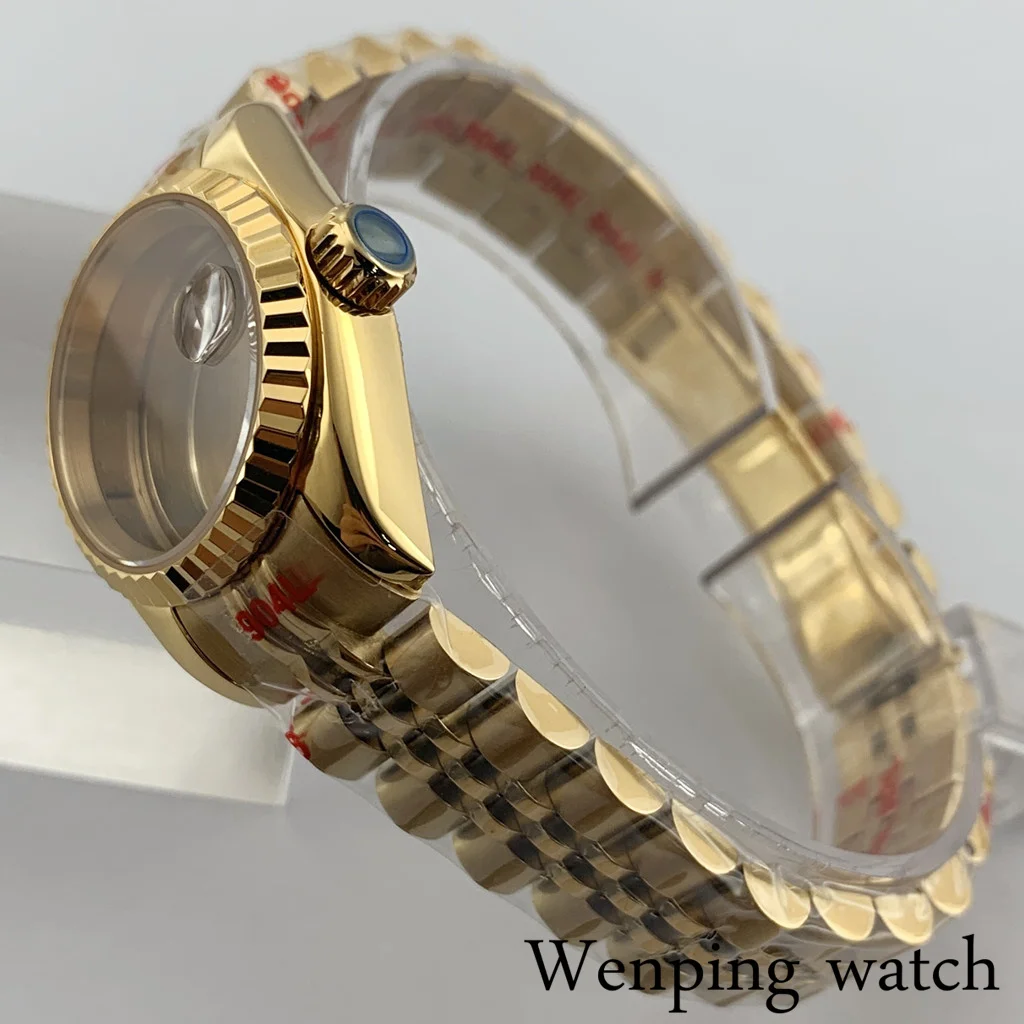 New Original 26mm Watch Case Silver Rose Gold Sapphire Glass Stainless Steel Fit NH05 NH06A Automatic Movement Accessories Parts