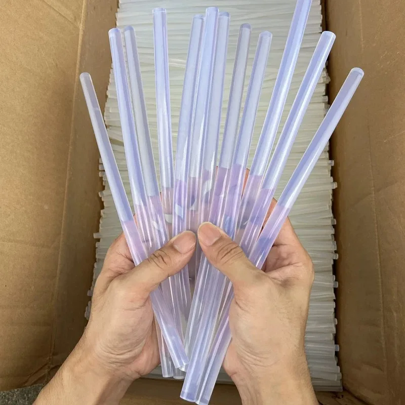 Barra de pegamento negro/transparente, queratina de 7x15mm para extensiones de cabello, material en barra de pegamento para extensiones de cabello, barra de pistola de pegamento, 10 unidades, venta al por mayor