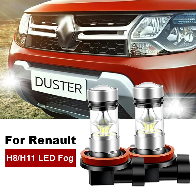 

2x For Renault Duster 2011 2012 2013 2014 2015 2016 2017 2018 LED H8 H11 Fog Light Bulb Car DRL Lamp 6000K 12V 4800LM