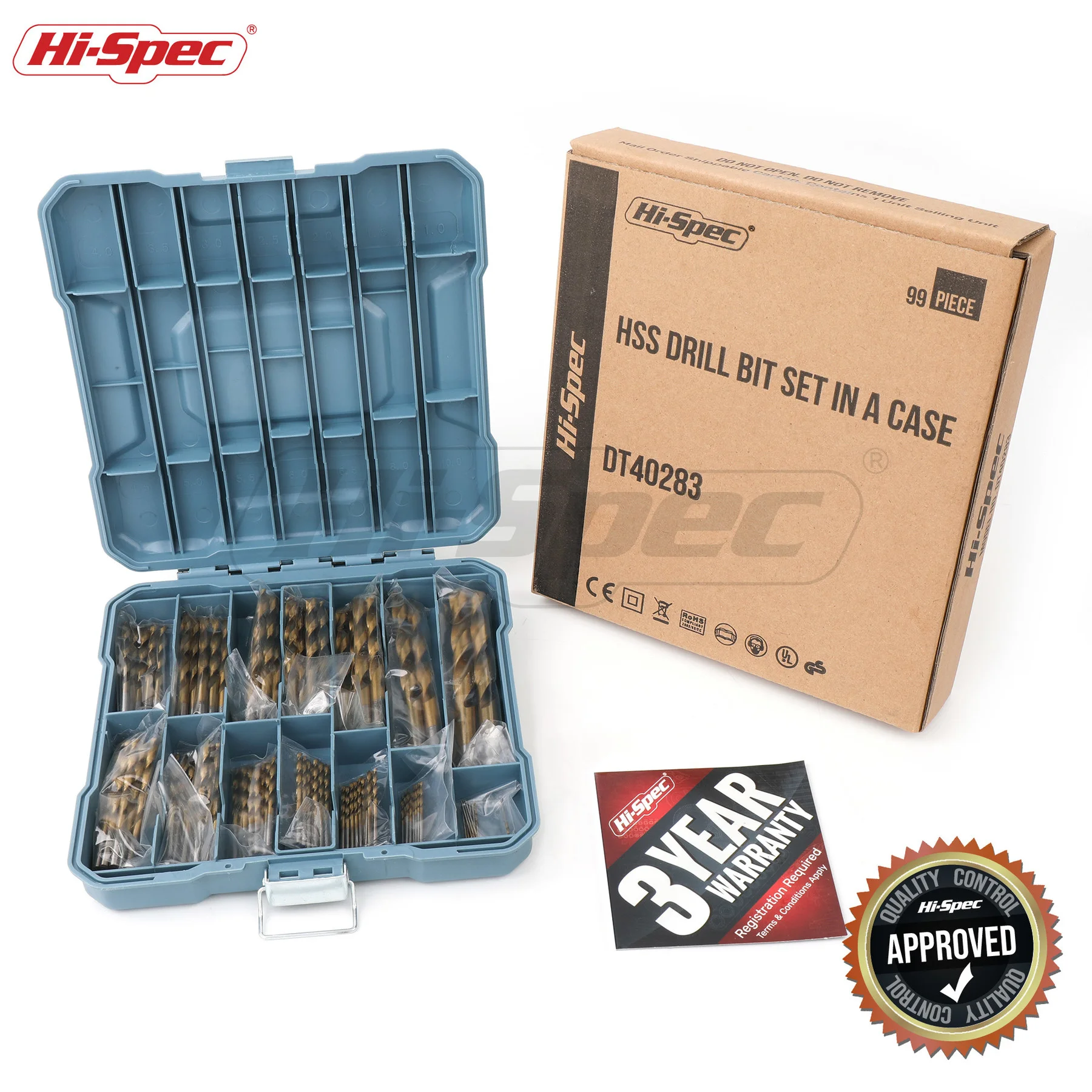 Hi-spec 99/130pcs Cobalt Alloys Drill Bit Set for Plate Wood Plastic Metal 118°tip steel Hss Set of Drill