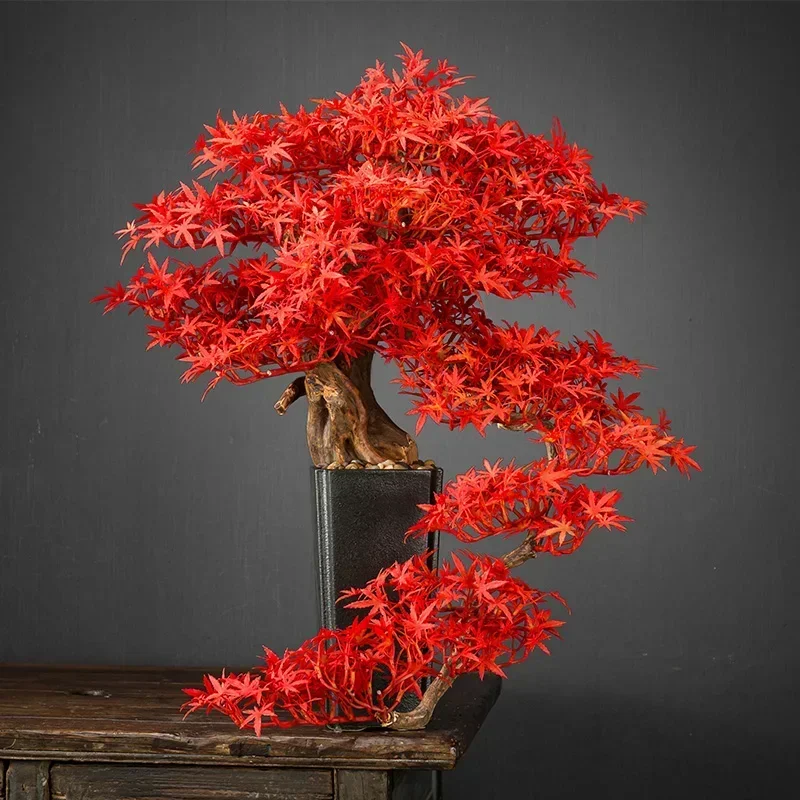 Yingke Pine Red Maple Bonsai Fake Bonsai Hotel Living Room Tea Room Decorations