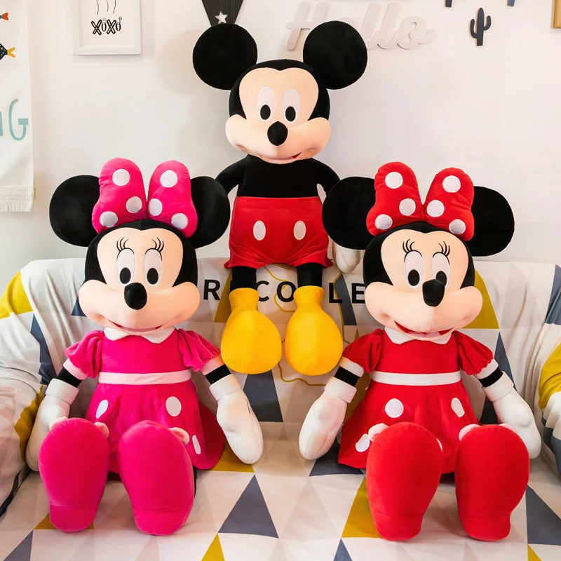 

Набор плюшевых игрушек Kawaii Disney: Микки и Минни, милые мягкие куклы для детей, подарок на день рождения, мягкая подушка-компаньон, идеально подходит для детей