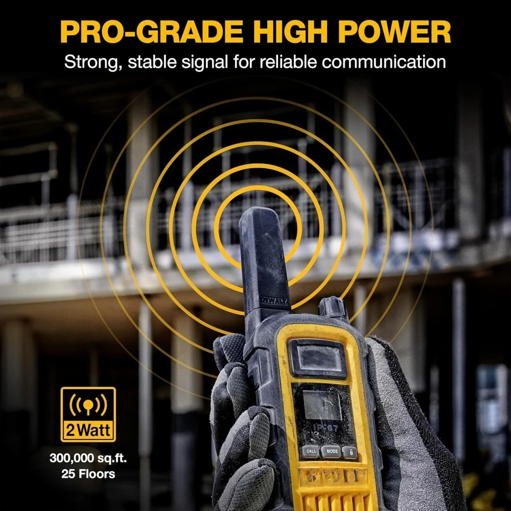 FRS Two Way Radio Long Range 2 Watt Waterproof Rechargeable 2 Pack with Headsets