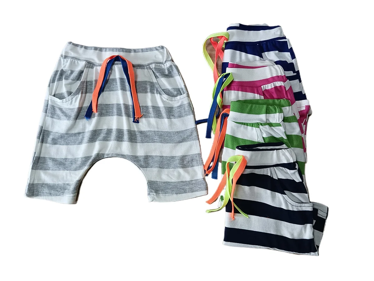 

Boys and girls shorts summer new striped pants kids clothes capris