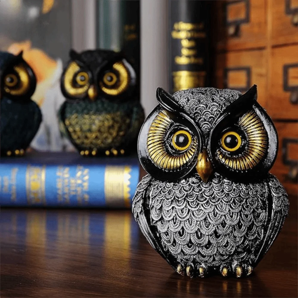 

Ремесла статуя совы из смолы ручной работы винтажный орнамент совы очаровательное украшение для входа на рабочий стол