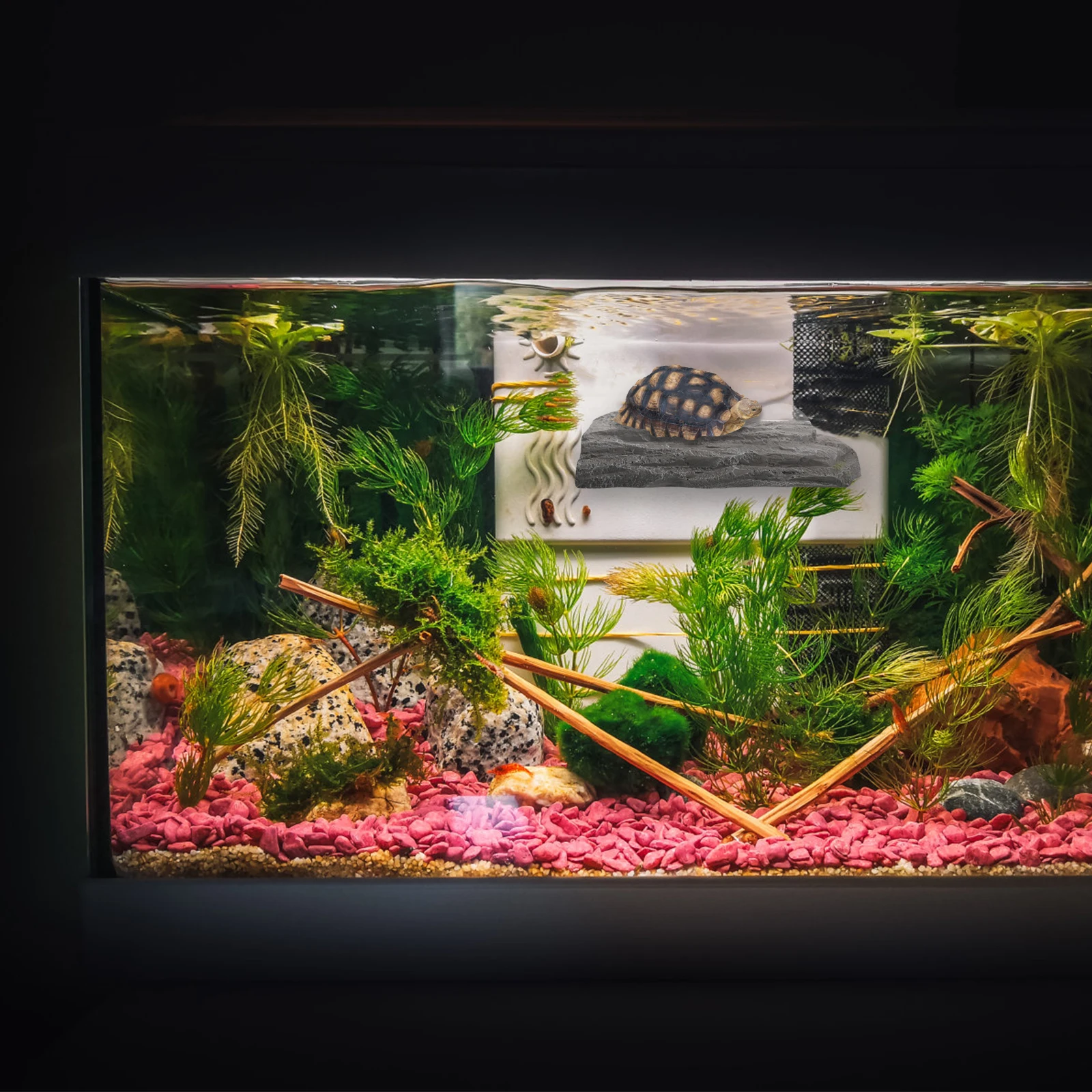 

Turtle Floating Basking Platform Resin Turtle Tank Resting Terrace Adjustable Suction Cup Aquarium Accessory Basking Platform