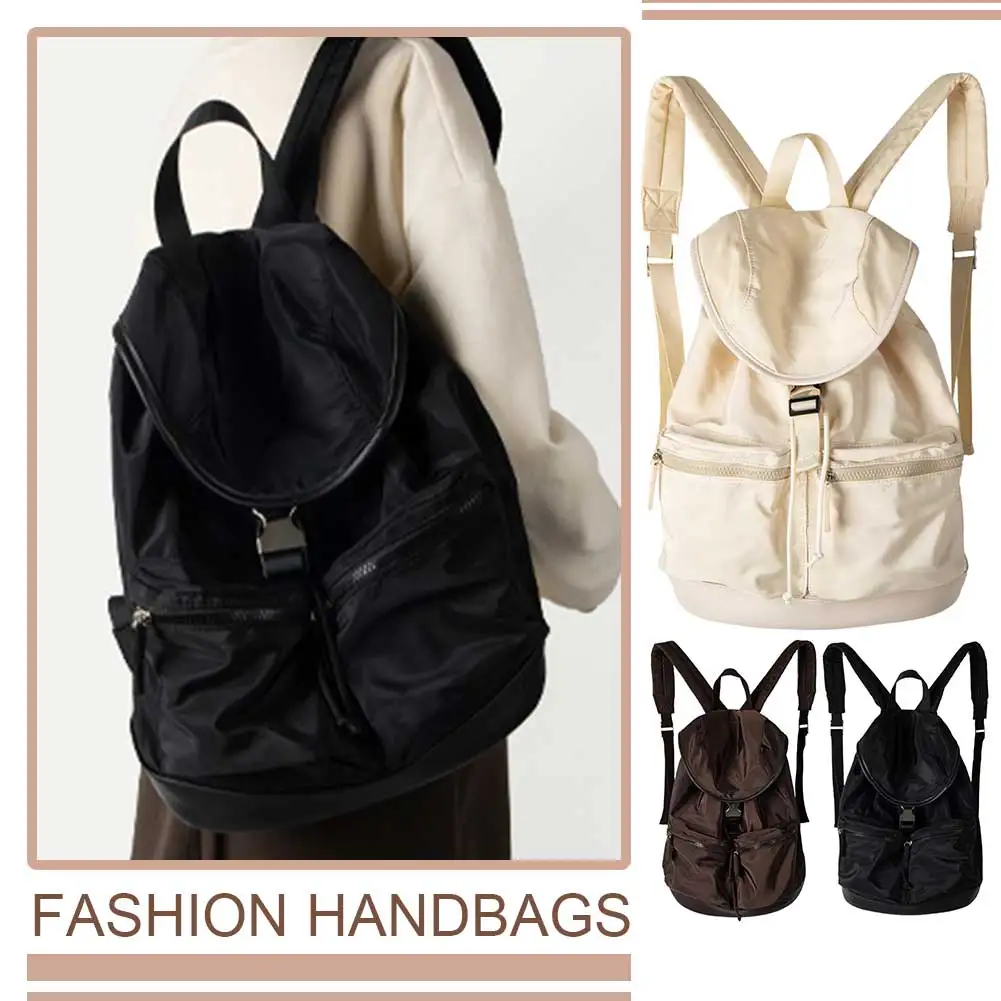 

Unisex Casual Travel Backpack Solid Color Commuting Backpack Adjustable Strap Students Book Bag Multi Pockets for Outdoor Travel