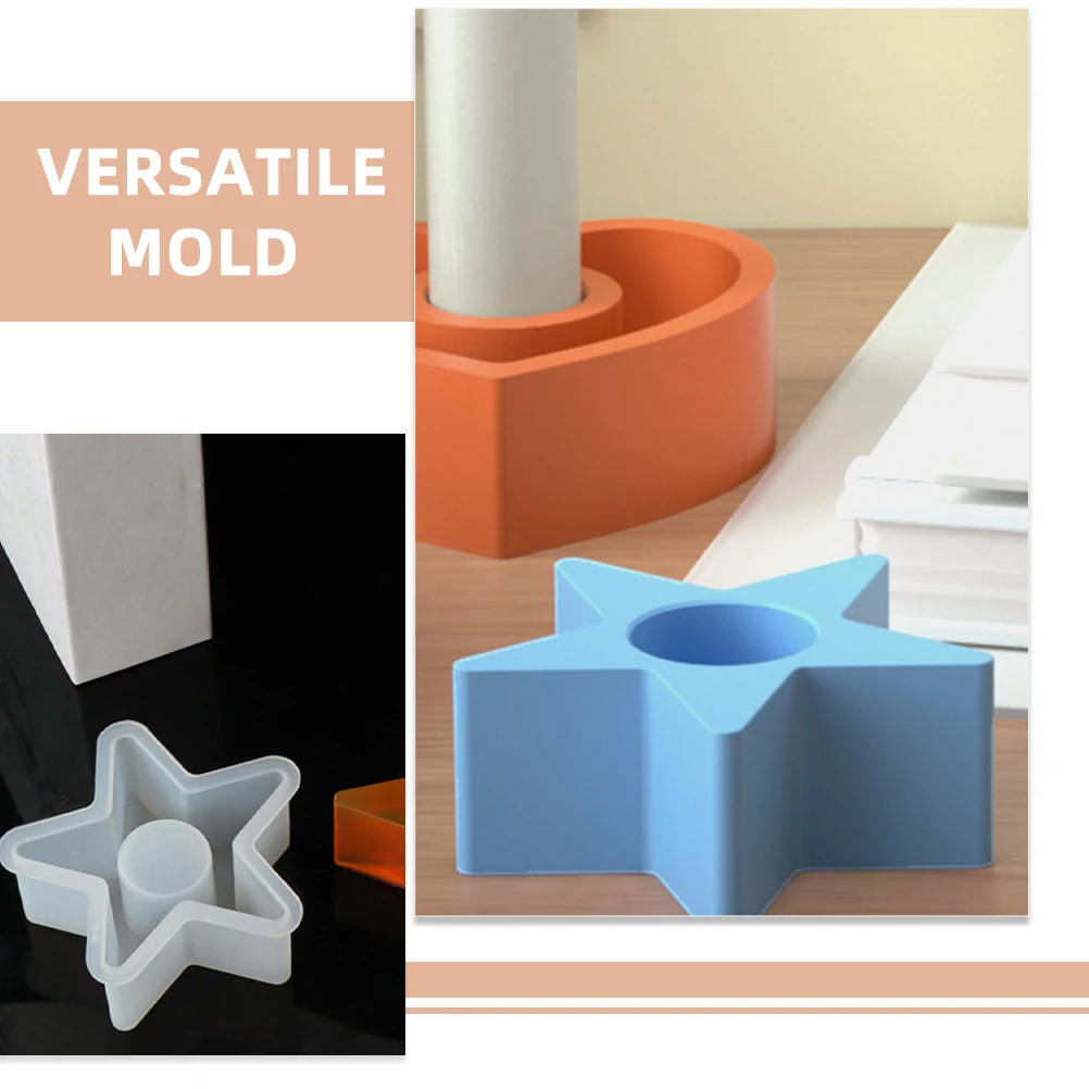 

Pentagram Silicone C Epoxy Casting Molds Holder Craft Epoxy Casting Star Shaped Table Decoration Reusable Small Molds DIY