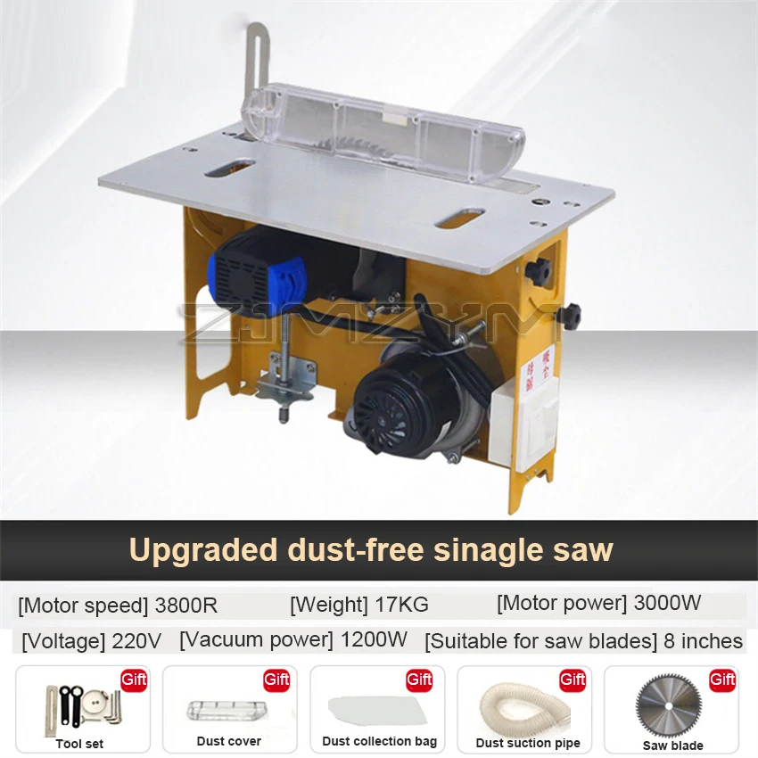 Electric Lifting Woodworking Workbench Precision Sliding Push Table Saw Folding Saw Table Multi-functional Workbench