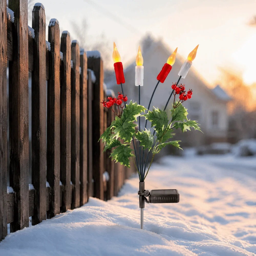Waterproof Solar Candle Lamp Stake Light Weather Resistant Solar Garden Lamp Simulation Candle LED Outdoor Decorative Light