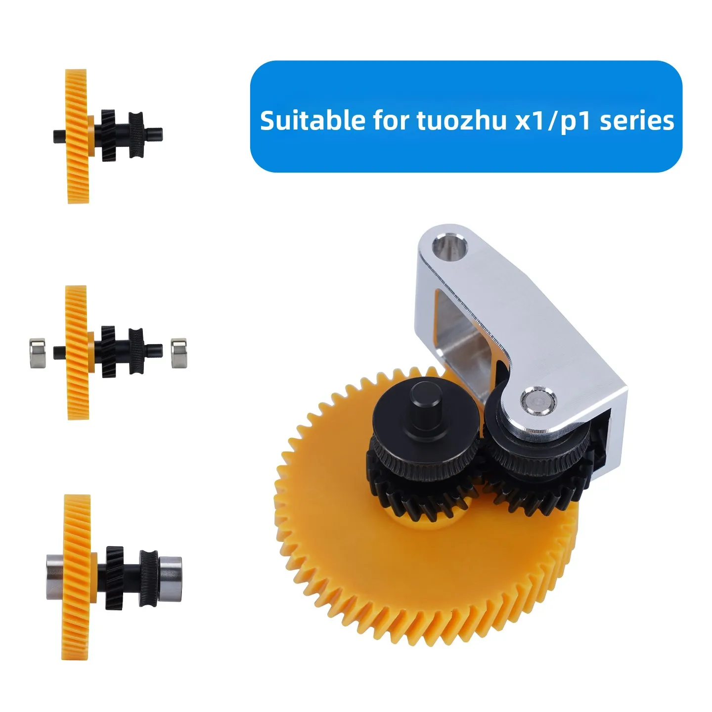 Nano Coated Hardened Steel Extruder Gear Feeder Assembly Replacement Parts for X1 P1P P1S 3D Printer