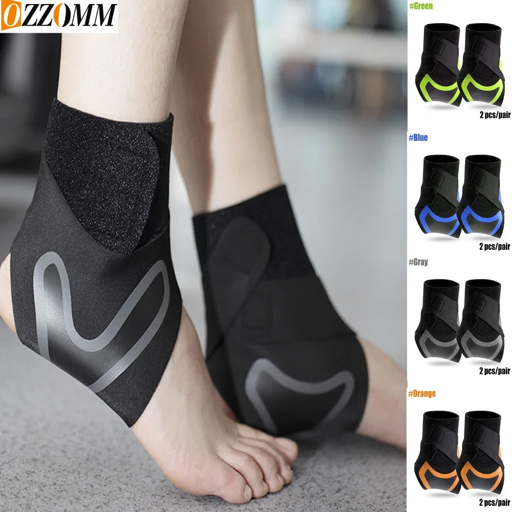 1Pair Sports Compression Ankle Support Ankle Stabilizer Brace For Tendon Pain Relief Strap Foot Sprain Injury Wraps Football