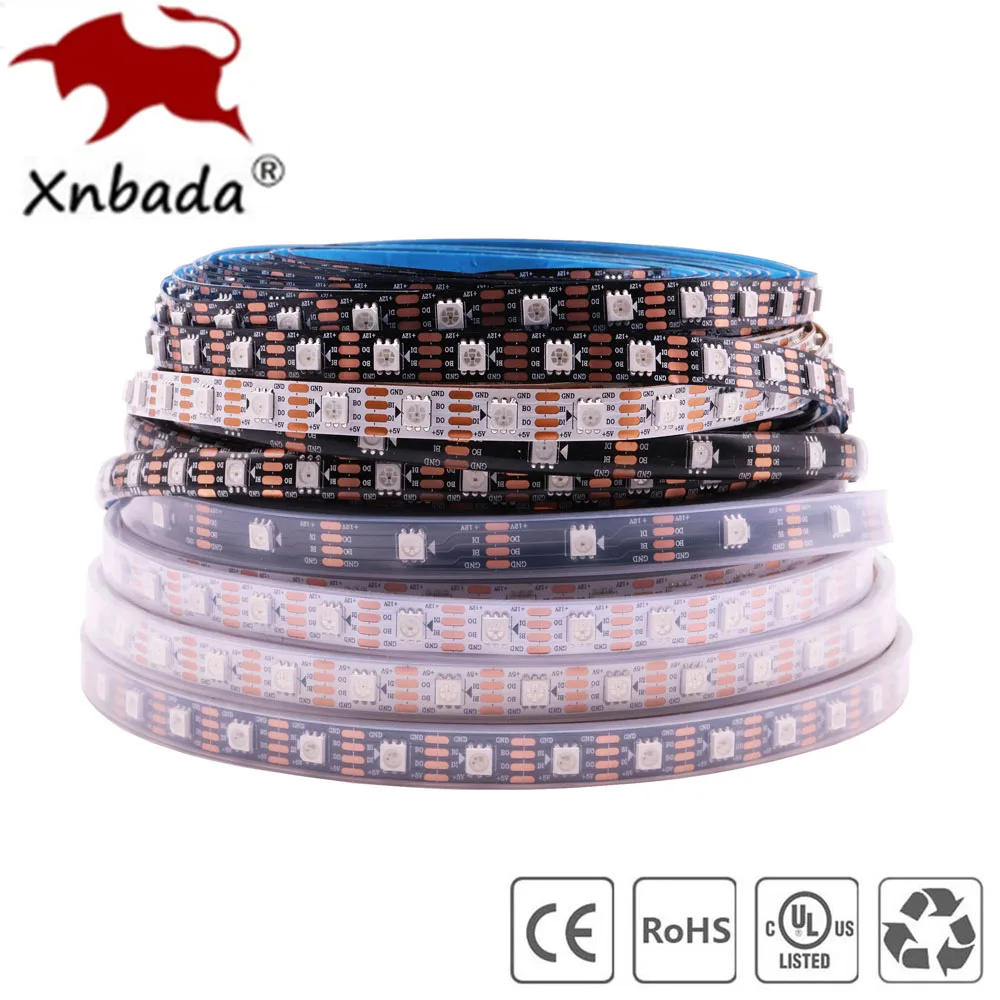 WS2813 WS2815(WS2812B Updated) Smart RGB Led Strip Individually Addressable Dual Signal IC 30/60/144Leds/m IP30 IP65 IP67