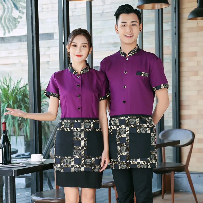 Waiter Workwear Women's Hotel Short-Sleeved Summer Clothes Western Restaurant Coffee Shop Restaurant Hot Pot Restaurant Internet