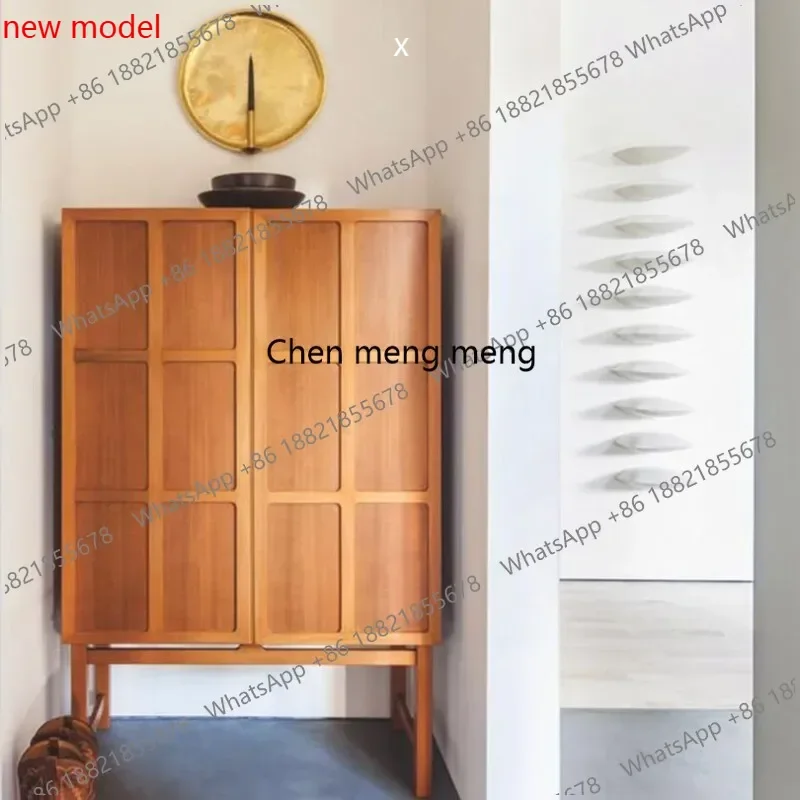 N138Medieval solid wood dining side cabinet, retro entrance cabinet, French storage, storage, solid wood dining side cabinet