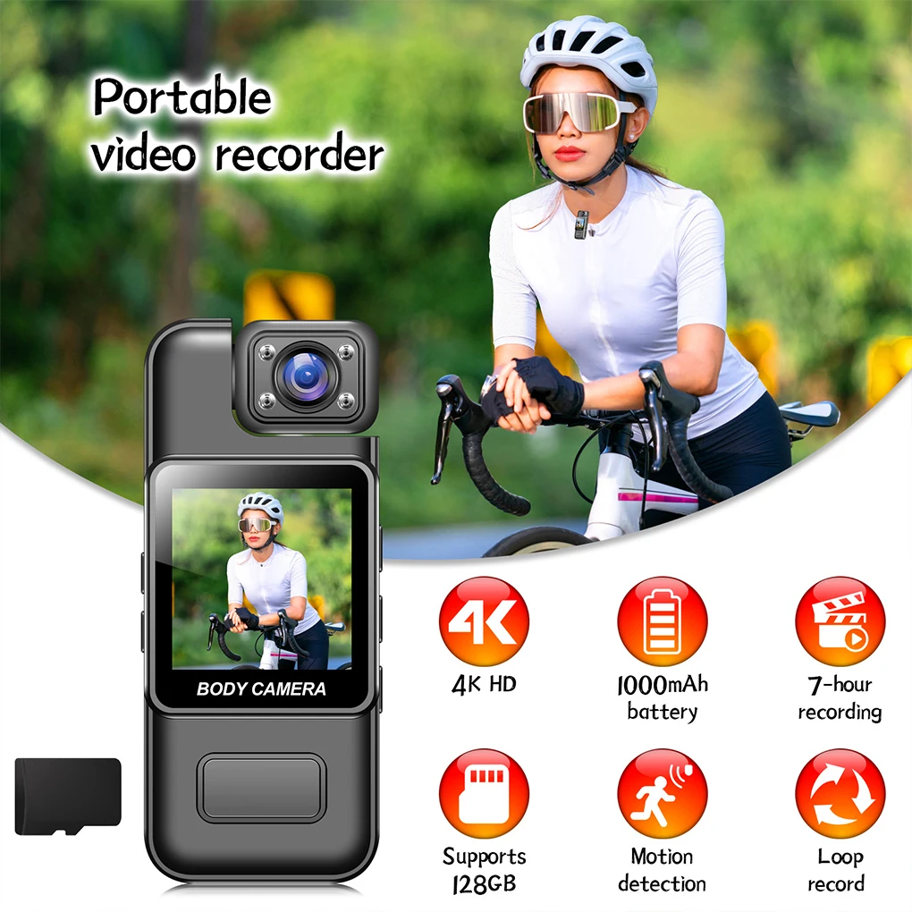 HD 4K Wifi Camera Digital Video Mini Portable Handheld Law Enforcement Recorder 180° Rotatable Lens Outdoor Sports Camera