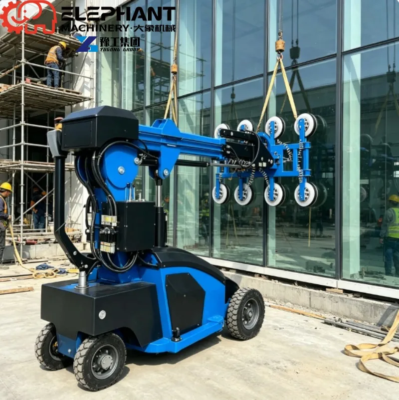 Portable Hydraulic Glass Mounting Robot, Self-propelled Vacuum Suction Glass Lifting Robot For Low Rise Project