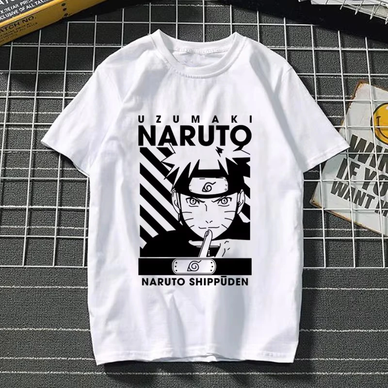 Cotton Top Japanese Anime Naruto T-shirt Graphic Boys' T-shirt, Short-sleeved Top, Sasuke Children's Clothes, Comic Merchandise