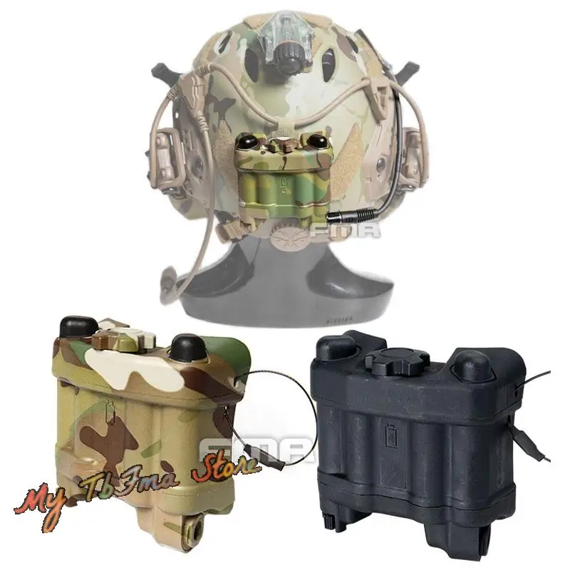FMA Тактический муляж искусственной батареи, чехол для шлема, модель NVG Box, без функциональной искусственной батареи/BK