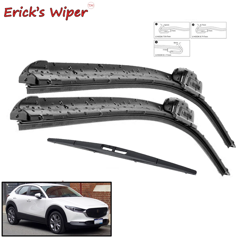 Erick's Wiper Front & Rear Wiper Blades Set Kit For Mazda CX-30 CX30 2019 - 2023 Windscreen Windshield Window Brushes 26