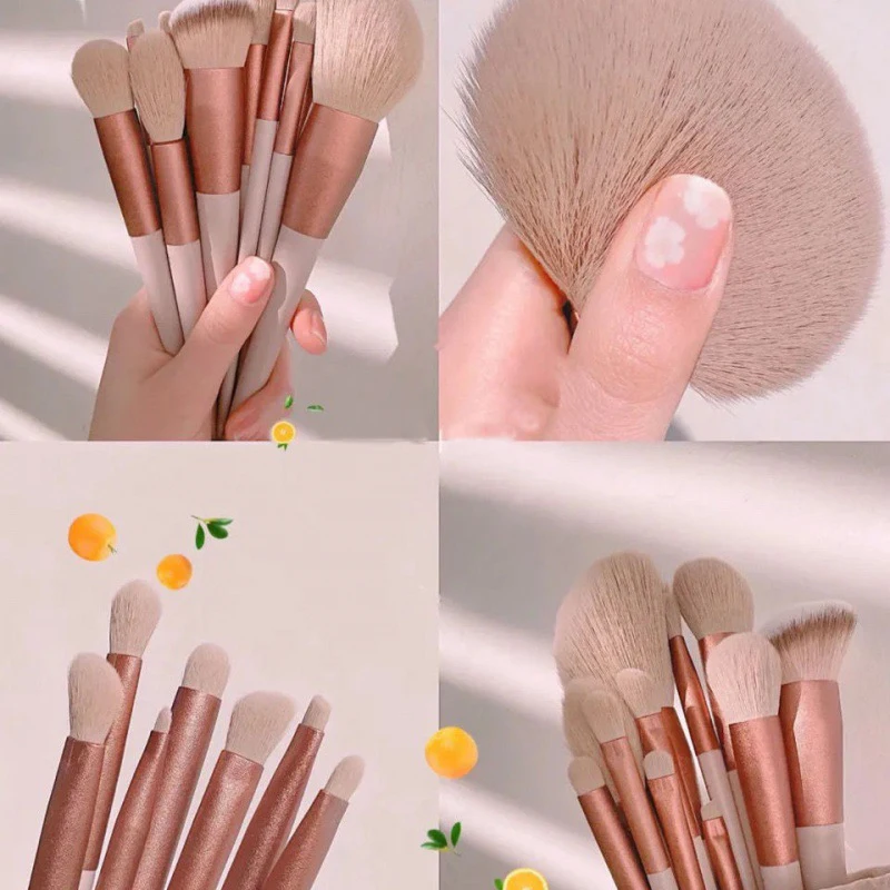 Professional Soft Fluffy Maquiagem Brushes Set, Fundação, Highlighter, Blush, Sombra Escova, Power Puff, Ferramenta de Beleza, 13 Pcs