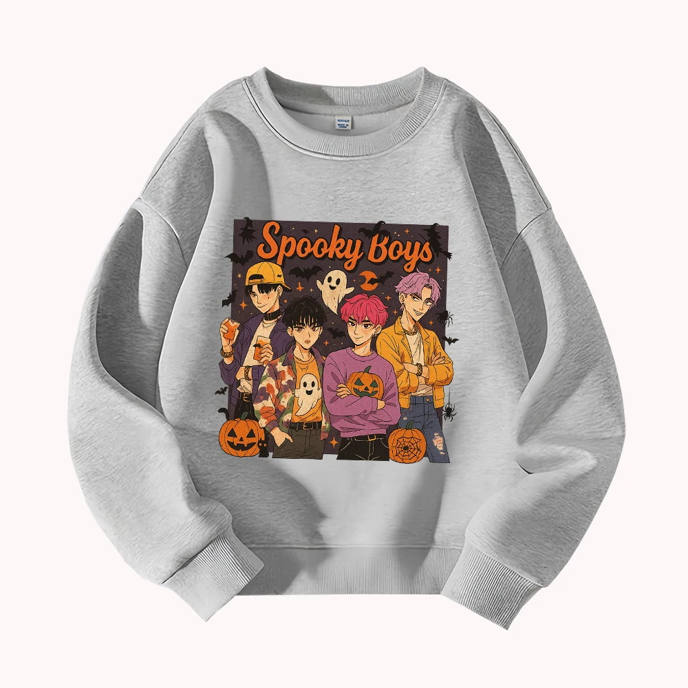 سويت شيرت جرافيك للأولاد المخيف للهالوين للرجال كاجوال برقبة دائرية وطبعة شبح اليقطين وأكمام طويلة #5