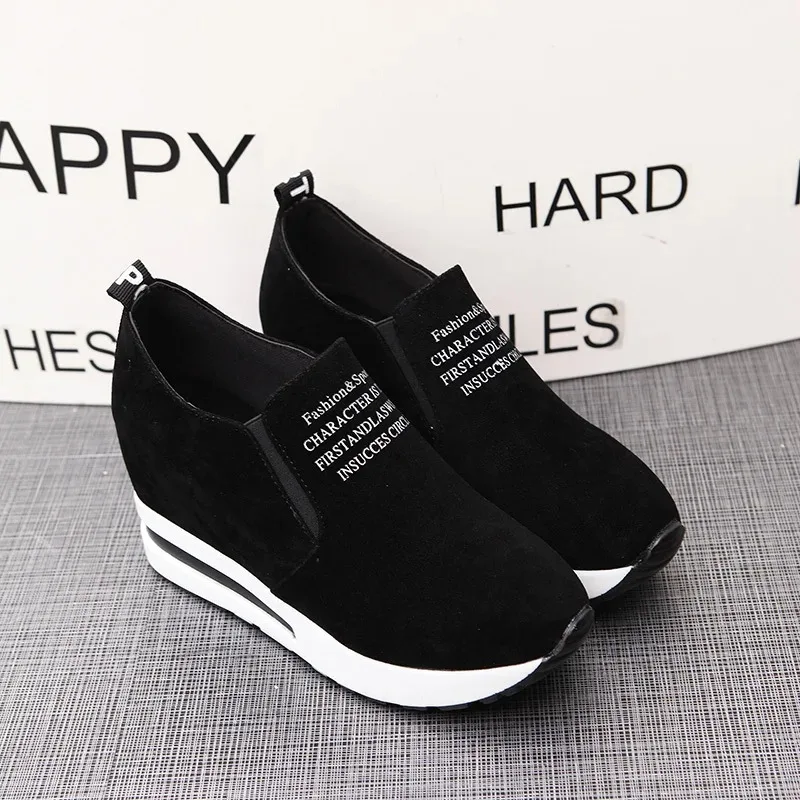 

Women Sneakers Leisure Platform Breathable Zapatos De Mujer Arrival Women Shoes Wedge Increase Shoes Black Shoes