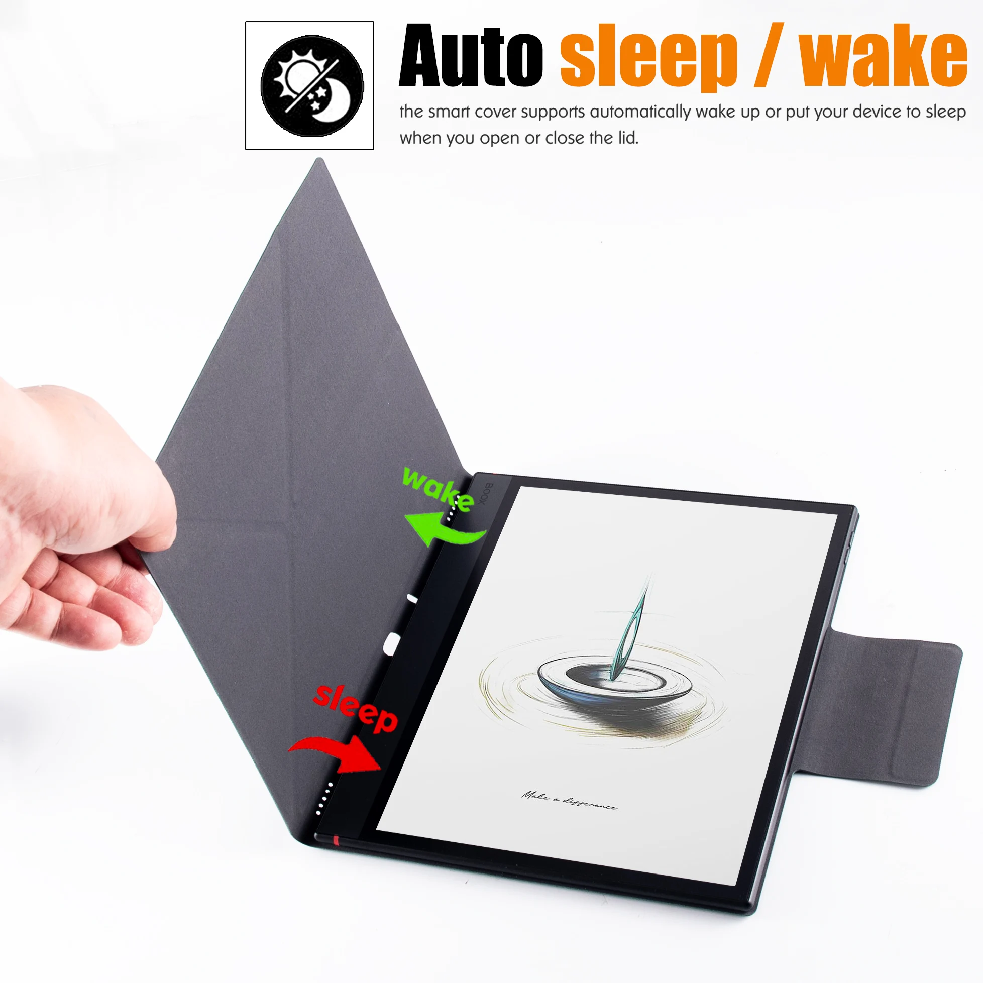 Origami Stand Case for Boox Note Air 5 C Tablet ePaper | with Auto Sleep/Wake | Pen Buckle Design | PU Leather Slim Cover