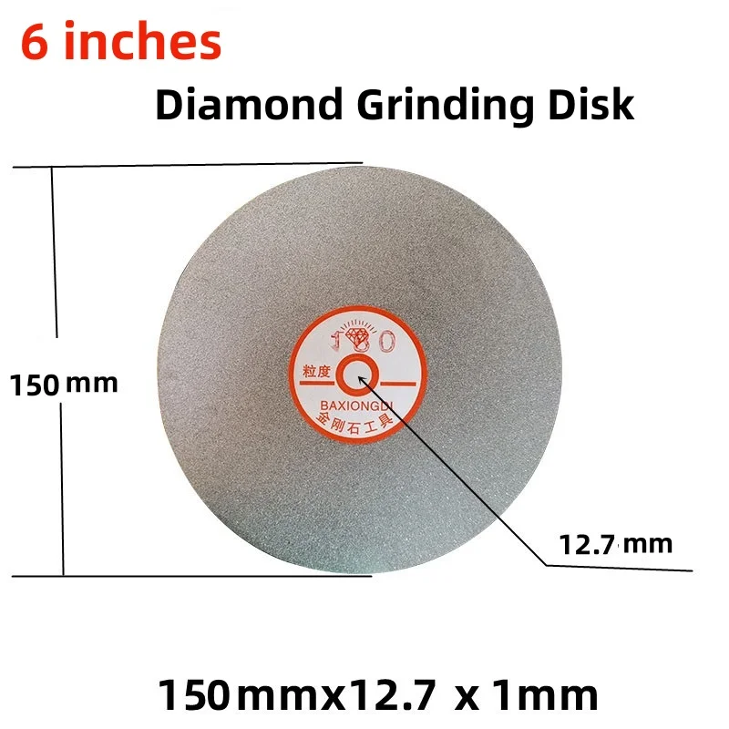 

1Pcs 6" 150mm Diamond Coated Flat Lap Disc Jewelry Polish Grinding Whee Diamond Grinding Disc Grinding Sheet Sand Tray